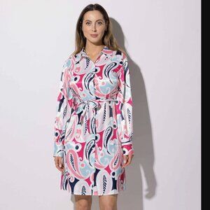 Happily Eva After The MARLOWE Dress Long Sleeve Colorful Button Front